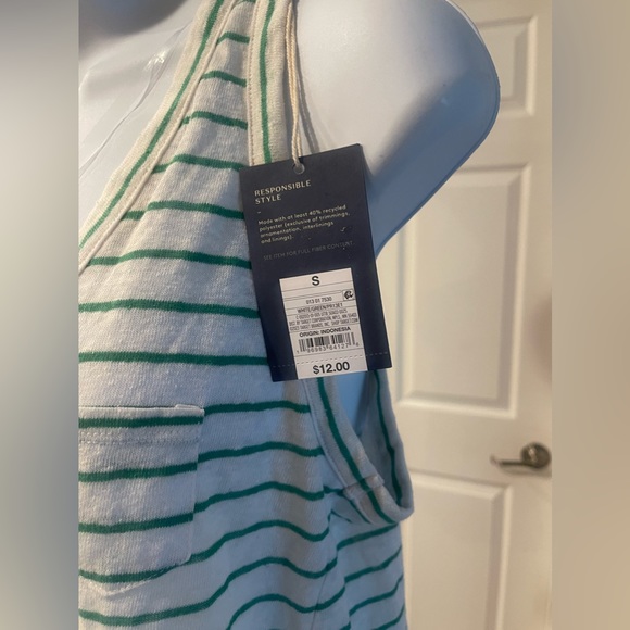 Green stripe tank top S - Picture 3 of 4
